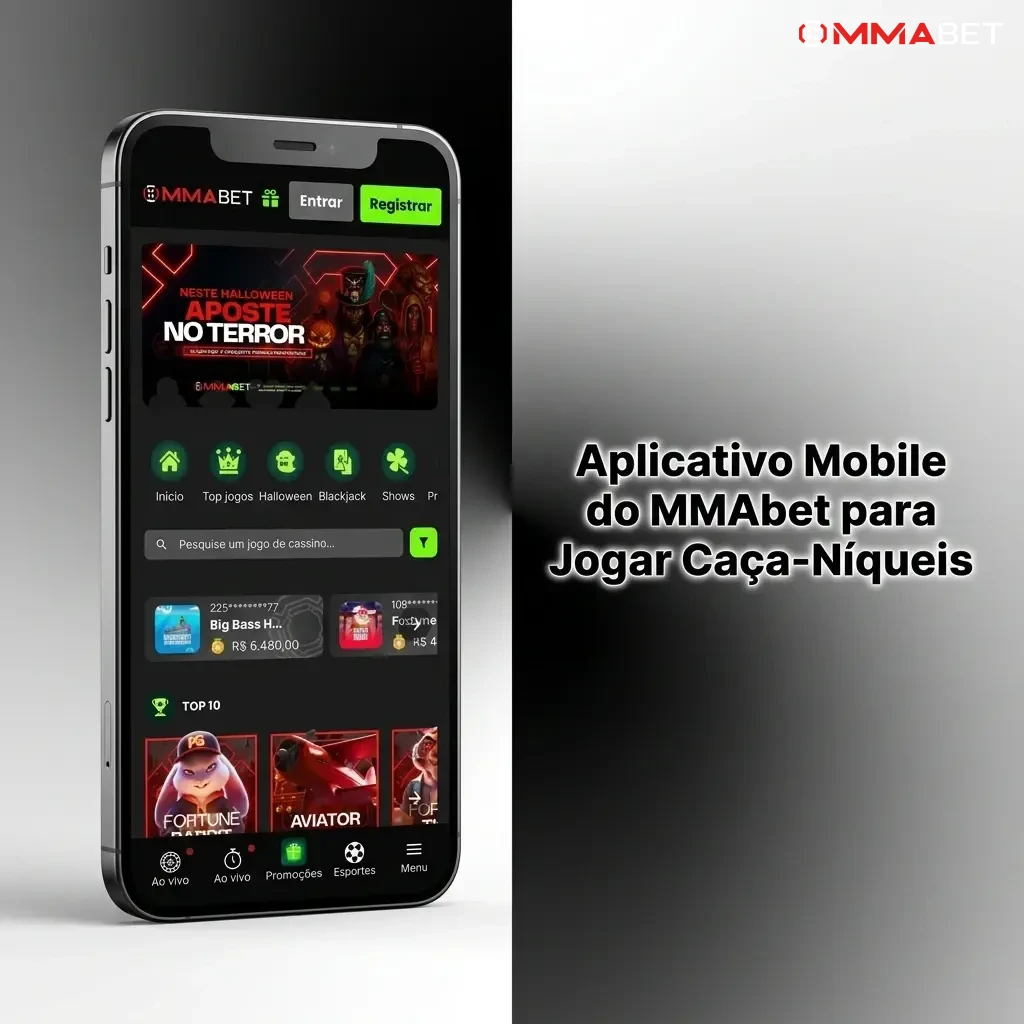 Aplicativo mobile MMAbet para jogar caça-níqueis no celular com interface intuitiva e slots disponíveis