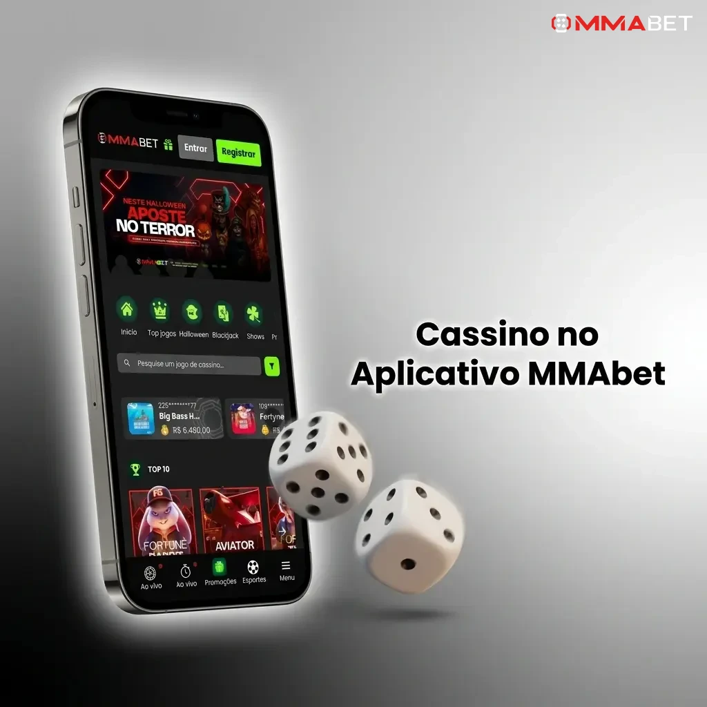 Cassino no aplicativo MMAbet com slots, roleta, blackjack e dealers ao vivo em tempo real