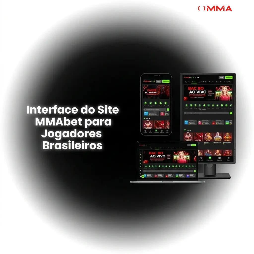 Interface do site MMAbet com barra de navegação para apostas esportivas, cassino e promoções para jogadores brasileiros