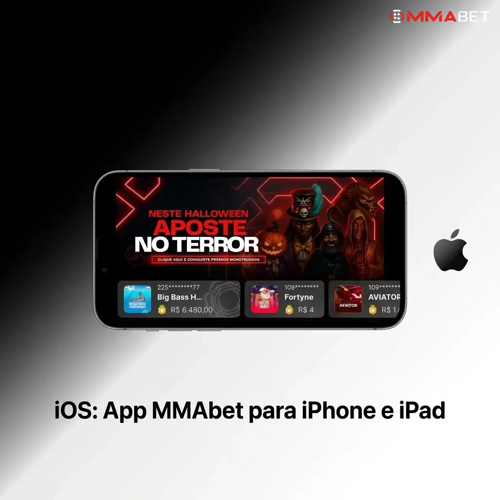 Aplicativo MMAbet para iOS no iPhone e iPad com iOS 12.0 ou superior para apostas esportivas