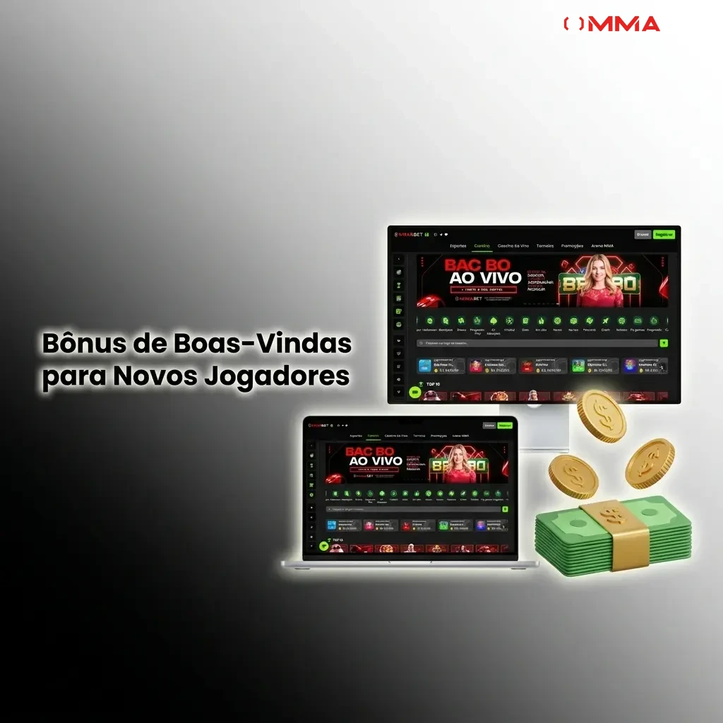 Bônus de boas-vindas MMAbet: cassino 100% até R$500 e apostas esportivas 100% até R$300 para novos jogadores