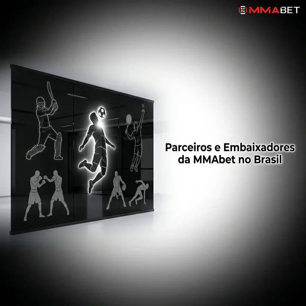 Logotipo da MMAbet com representação de parceiros e embaixadores no Brasil