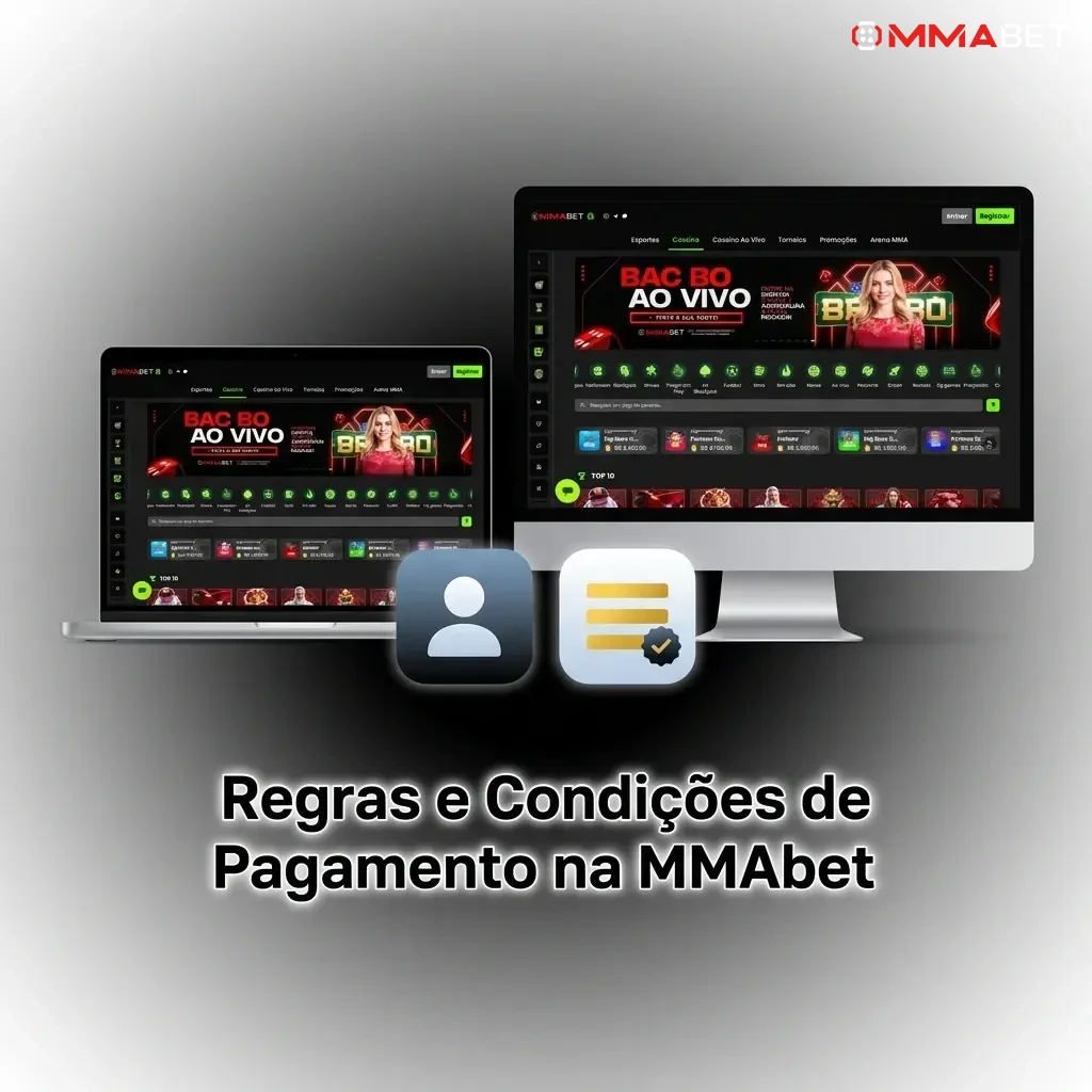 Regras e condições de pagamento na MMAbet: depósitos, saques, verificação e bônus explicados.